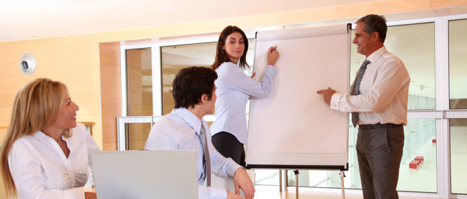 sales training taking place in a office